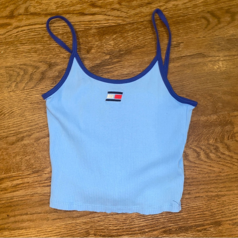 Women’s Tommy Hilfiger Sport Medium Blue Crop Top Tank Spaghetti Strap